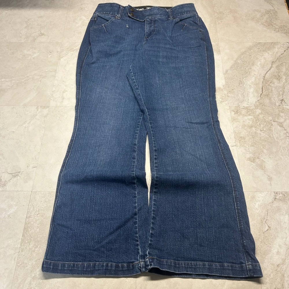 Lane Bryant Flare Jeans Blue Womens 14 Tighter Tummy Technology Stretch Denim